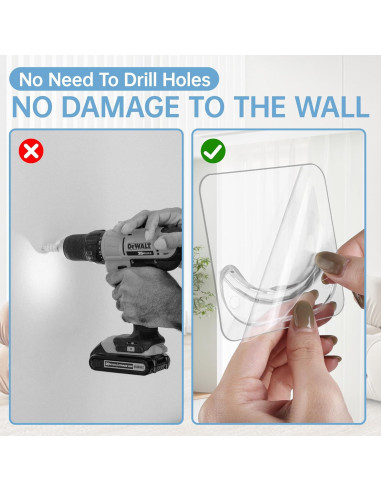 Soportes Adhesivos para Varilla de Cortina Amuille - Paquete de 4