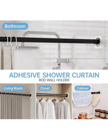 Soportes Adhesivos para Varilla de Cortina Amuille - Paquete de 4