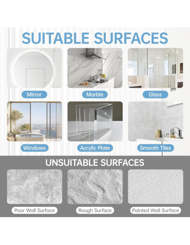 Soportes Adhesivos para Varilla de Cortina Amuille - Paquete de 4