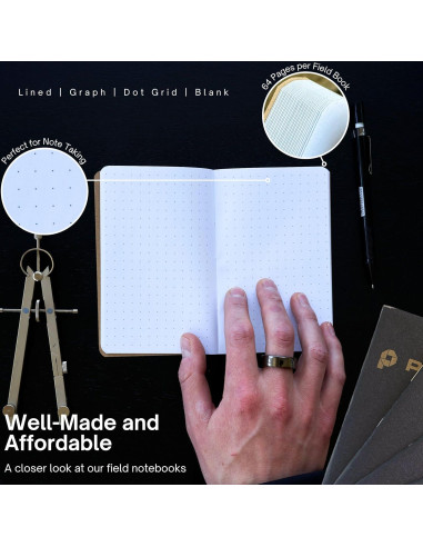 Cuaderno Portage Pequeño con Cuadrícula de Puntos - 6 Unidades