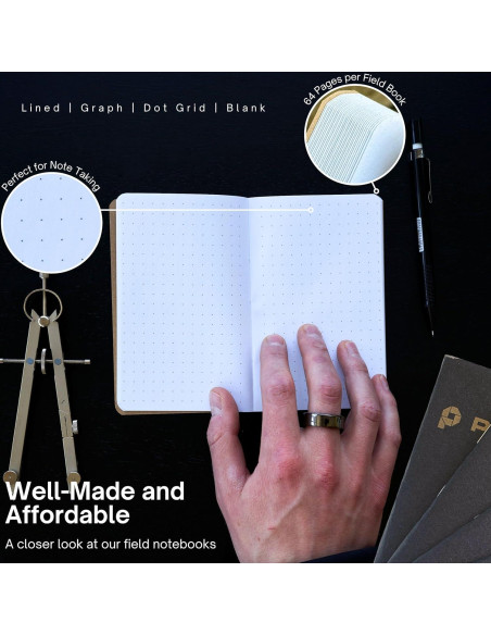 Cuaderno Portage Pequeño con Cuadrícula de Puntos - 6 Unidades