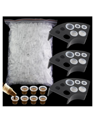 Kit de Tapas de Tinta para Tatuajes Rayyl 300 Piezas + 3 Soportes
