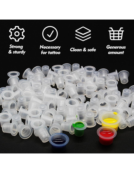 Kit de Tapas de Tinta para Tatuajes Rayyl 300 Piezas + 3 Soportes