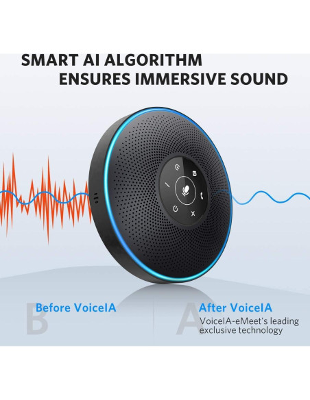 Altavoz Bluetooth eMeet M2 Negro para Conferencias 5-8 Personas