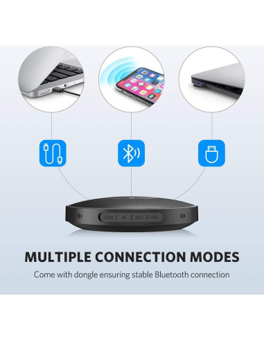 Altavoz Bluetooth eMeet M2 Negro para Conferencias 5-8 Personas