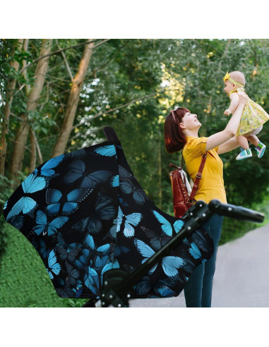 Funda de Asiento de Coche YLYNIU Multifuncional Mariposa Azul