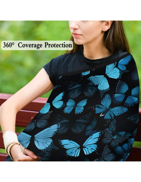 Funda de Asiento de Coche YLYNIU Multifuncional Mariposa Azul