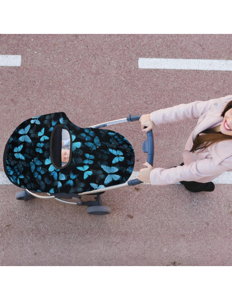 Funda de Asiento de Coche YLYNIU Multifuncional Mariposa Azul