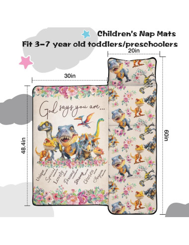 Colchoneta para Siesta Nebcog 152.4x50.8cm Dinosaurio