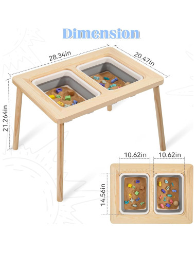 Mesa Sensorial 5 en 1 Prunelax con Almacenamiento Plegable