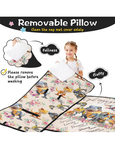 Colchoneta para Siesta Nebcog 152.4x50.8cm Dinosaurio