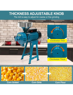 Molino de Granos Eléctrico NAIZEA 3000W Seco y Húmedo 2