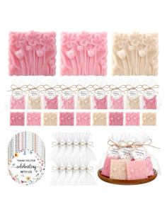 Set de Jabón para Baby Shower Demissle 20 Pcs Flores Aromáticas