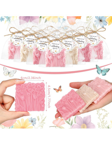Set de Jabón para Baby Shower Demissle 20 Pcs Flores Aromáticas