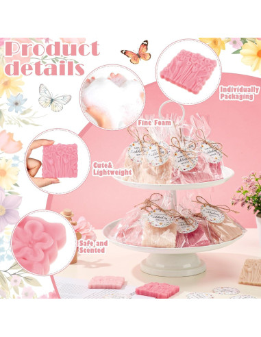Set de Jabón para Baby Shower Demissle 20 Pcs Flores Aromáticas