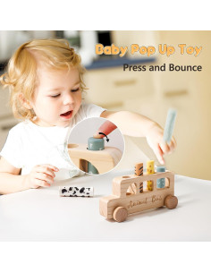 Juguete Pop Up de Madera Etucdose para Bebés 12+ Meses 2