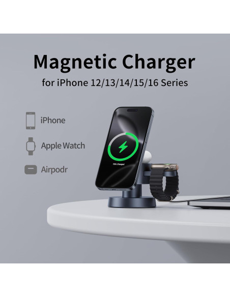 Estación de Carga Inalámbrica Magnética 4 en 1 Kcuskl 15W