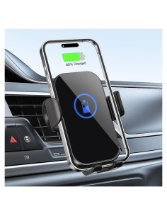Cargador Inalámbrico Rápido 15W KLMBM para Auto Soporte Qi