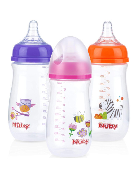 Botellas Anticólicas Nuby Tritan 9oz 3 Paquete 3M+