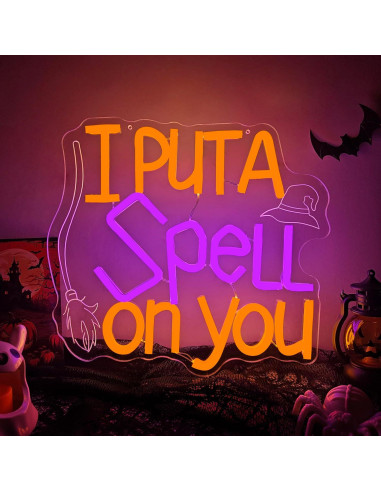 Luz de Neón LED Halloween Dpaint 'Yo Te He Echado un Hechizo'