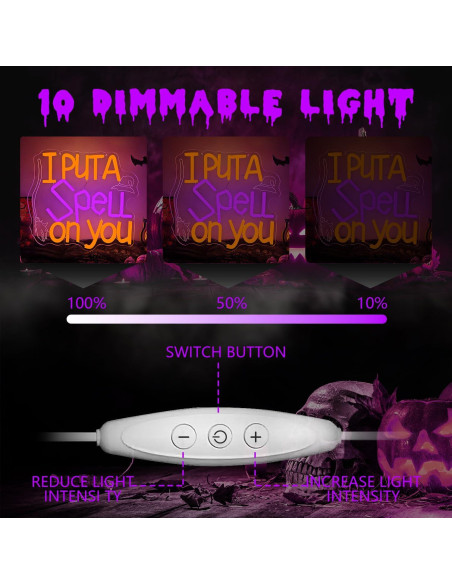 Luz de Neón LED Halloween Dpaint 'Yo Te He Echado un Hechizo'