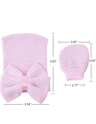Gorro de Hospital para Recién Nacido Niña - 3 Conjuntos