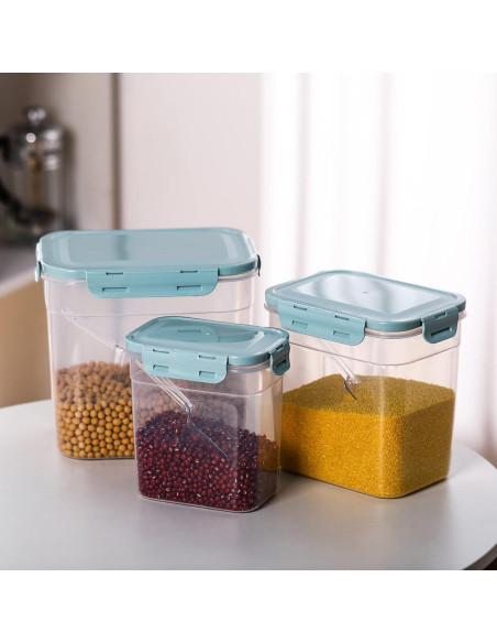 Contenedores de Almacenamiento para Comida de Mascotas Patelai - 3 Piezas, 1.2L a 3.8L, Herméticos y Apilables