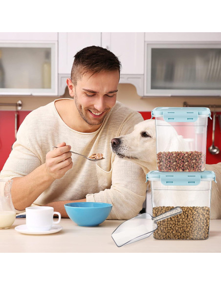 Contenedores de Almacenamiento para Comida de Mascotas Patelai - 3 Piezas, 1.2L a 3.8L, Herméticos y Apilables