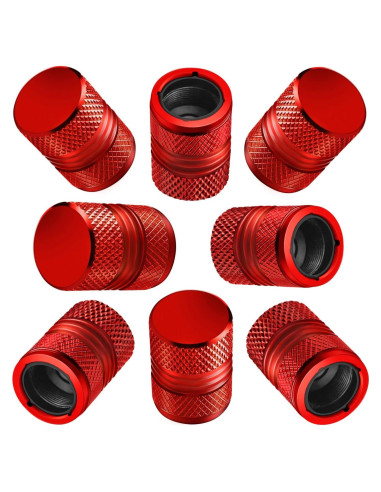 Tapas de Válvula de Neumático ESYVALVE 8 Piezas Rojo Universal