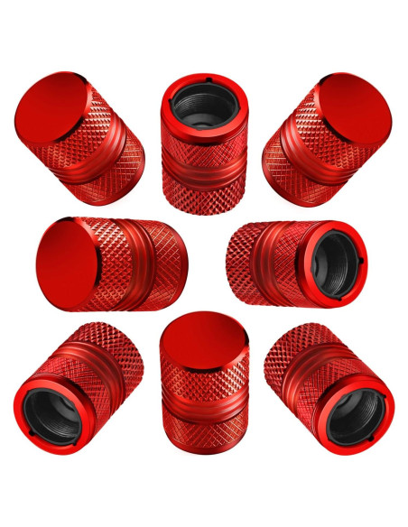 Tapas de Válvula de Neumático ESYVALVE 8 Piezas Rojo Universal