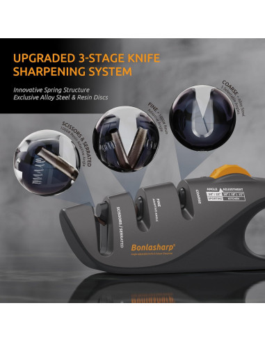 Afilador de cuchillos Bonlasharp 5 ángulos ajustables 15-24