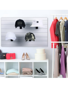 Soporte de Exhibición de Sombreros Barydat 6 Pcs Metal Negro 2