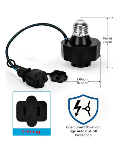 Adaptador E26 a Toma de Corriente AC Rreslicam 300W