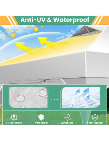 Carpa Plegable COBIZI 10x10 con 3 Paredes Laterales Blanca