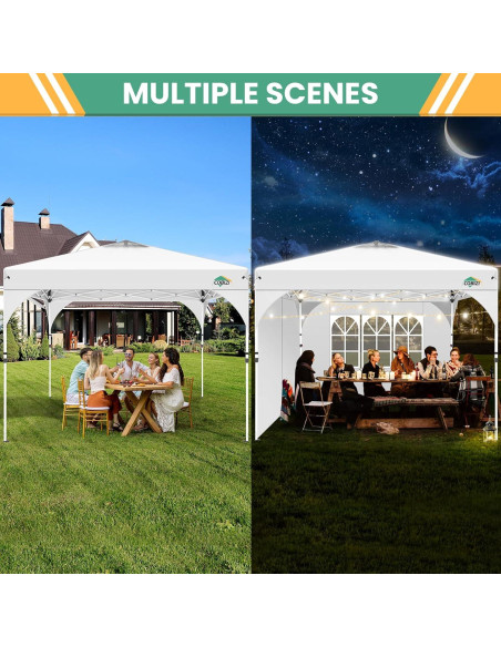 Carpa Plegable COBIZI 10x10 con 3 Paredes Laterales Blanca