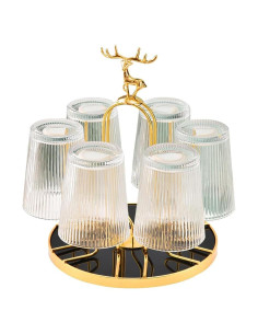 Soporte para Secado de Tazas Lifenanny Dorado Antideslizante