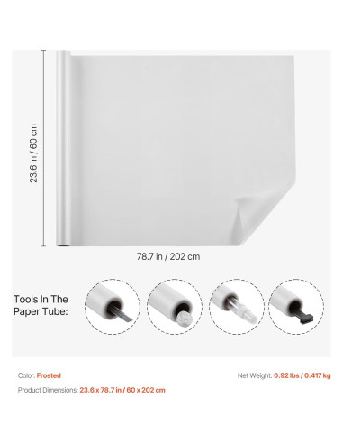 Película de Privacidad VEVOR 60x200 cm Esmerilada UV