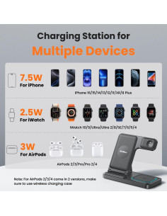 Cargador Inalámbrico 3 en 1 DUMTERR para iPhone y Apple Watch 2