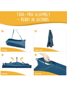 Cama Elevada Plegable Mediana para Perros Canine Canyon Azul 2