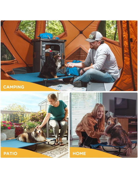 Cama Elevada Plegable Mediana para Perros Canine Canyon Azul