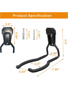 Soporte para Herramientas Juformin Montaje en Pared Negro 1 Pcs 2