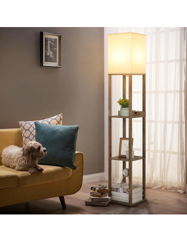 Lámpara de Pie Mlambert con Cargador Inalámbrico y USB