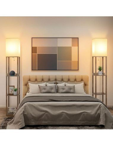 Lámpara de Pie Mlambert con Cargador Inalámbrico y USB