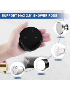 Soportes para Barra de Cortina de Ducha Ajiaguo - Adhesivos y Tornillos 2