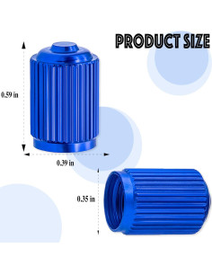 4 Tapones de Válvula de Neumático MEAJOO Aluminio Azul 2