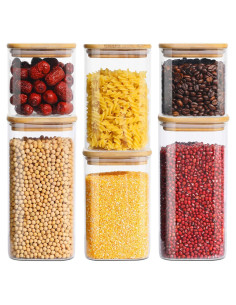 Tarros de Almacenamiento de Vidrio Dearwell 6 Piezas 3.28L