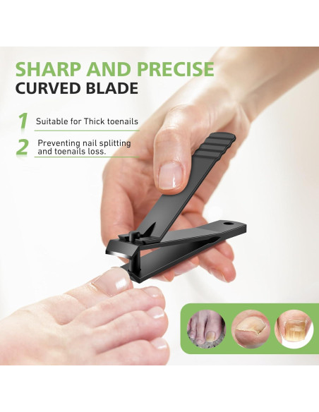 Cortauñas Curvado BALUCA de Acero Inoxidable para Uñas Gruesas