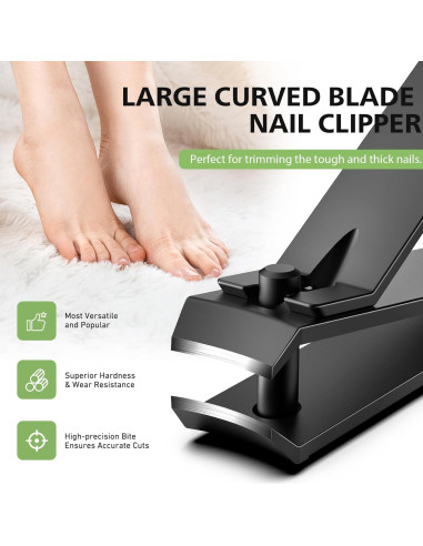 Cortauñas Curvado BALUCA de Acero Inoxidable para Uñas Gruesas