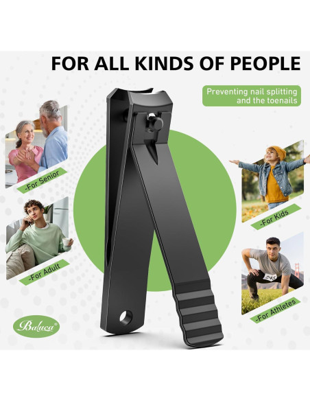 Cortauñas Curvado BALUCA de Acero Inoxidable para Uñas Gruesas