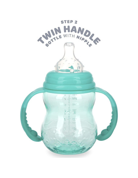 Botella a Vaso Nuby Crece Conmigo 240ml Azul Verde